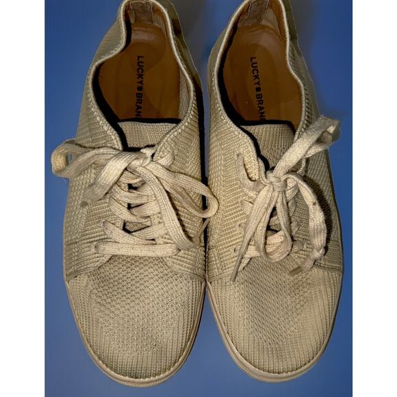 Lucky Brand Laddix Beige/ Cream Sneaker Size 9 M Ladies Round Toe Shoe - Picture 8 of 8